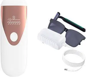 Electric Epilator Permanent Epilator Hair Removal Electric Painless Threading Whole Body Hair Remover for Face Armpits Legs Bikini Line, Rated at 999,900 Flashes