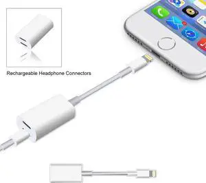 iphone Dongle Splitter,Auxiliary Car Cables,iPhone 7 Plus 8 Plus X Adapter & Splitter,[2018 UPGRADED],Dual Lightning Headphone,Lightning Adapter, Audio Charge Adapter,for iPhone7/7Plus, iPhone8