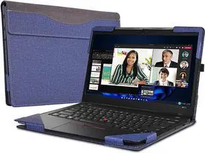 Case for Lenovo ThinkPad X1 Carbon Gen 10 / Gen 9 / Yoga Gen 7 / Yoga Gen 6 14 inch, PU Leather Protective Hard Shell Cover Blue