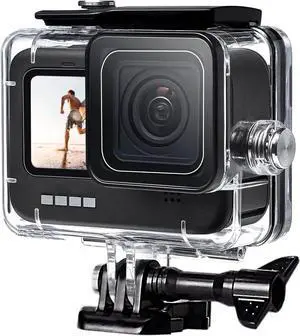 60M Waterproof Case for GoPro Hero 10 Black / Hero 9 Black, Protective Underwater Dive Housing Shell with Bracket Accessories for Go Pro Hero10 Hero9 Action Camera
