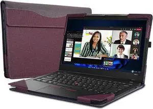 Case for Lenovo ThinkPad X1 Carbon Gen 10 / Gen 9 / Yoga Gen 7 / Yoga Gen 6 14 inch, PU Leather Protective Hard Shell Cover Red