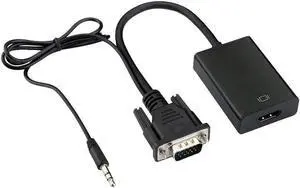Werleo VGA To HDMI Output Converter Adapter 1080P VGA Male to HDMI Female Audio Video Cable Converter Adapter for HDTV AV HDTV Supply a Free USB Cable