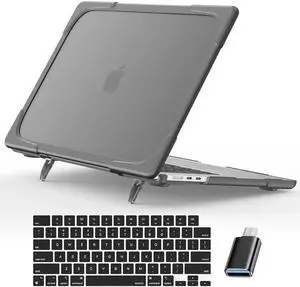 Compatible with MacBook Air 15 inch Case 2023 Release A2941 M2 Chip with Liquid Retina Display Touch ID, Heavy Duty Rugged Hard Shell Shockproof Cover with Keyboard Skin, Type C Adapter