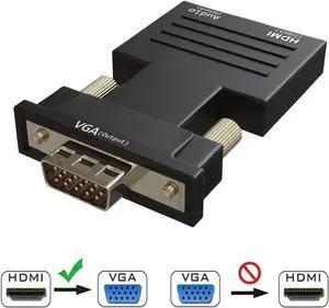 Werleo Active 1080P Female HDMI to VGA Male Converter Adapter Dongle with Audio Male VGA to HDMI Video Adapter for Laptop PC PS3 Xbox STB Blu-ray DVD TV Stick