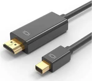 6FT Gold Plated Mini DP to HDMI Adapter Cable 4K Mini DisplayPort Thunderbolt to HDMI HDTV Cable Cord Converter for MacBook LG iPad iMac HP Monitor Surface Pro