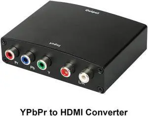Component to HDMI Converter, 5RCA Component RGB YPbPr to HDMI Converter Supports 1080P Video Audio Converter Adapter for DVD PSP Xbox 360 PS2 Nintendo NGC to New HDTV Monitor or Projector