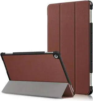 Case for Huawei MediaPad M5 Lite 10 BAH2-W19 / L09 / W09 Ultra Slim PU Leather Smart Stand Cover for Media Pad M5 Lite 10.1 inch Case Coffee