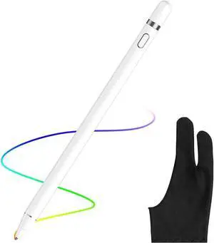 Stylus Pens for Touch Screens 1.45mm High Precision and Sensitivity Point IPad Pencil Fine Point Active Smart Digital Pen for Tablet Work at iOS and Android Touch Screen White