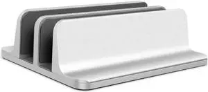 [Updated Dock Version] Vertical Laptop Stand, Double Desktop Stand Holder with Adjustable Dock (Up to 17.3 inch), Fits All MacBook/Surface/Samsung/HP/Dell/Chrome book