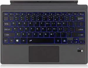 Type Cover for Microsoft Surface Pro 7 / Surface Pro 6 / Surface Pro 5 2017 / Surface Pro 4 / Surface Pro 3 2014 Detachable Bluetooth Wireless Keyboard with Touchpad and 7-Color LED Backlit