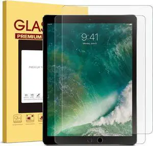 [2 PACK] iPad Pro 12.9 Screen Protector  Multi-Touch Compatible / Bubble-Free / Anti-Scratch Tempered Glass Screen Protector For 12.9-Inch iPad Pro (2015, 2017 Release)