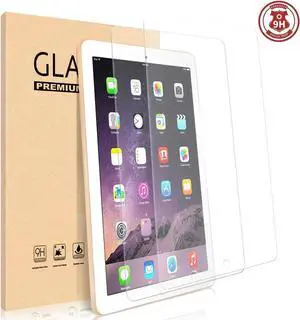 [2-Pack] Tempered Glass Screen Protector for New iPad 9.7 inch 2018 2017 / iPad Pro 9.7 / iPad Air / iPad Air Ultra Thin Anti-Scratch Bubble Free High rlgidity Defense frlction High Definition