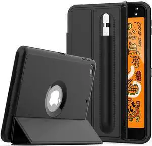iPad Mini 5 Case iPad Mini 4 Case WERLEO Smart Case Protective Cover Auto Sleep Wake with Stylus Holder Three Layer Drop Protection Heavy Duty Stand Case for iPad Mini 5th / 4th Gen Black