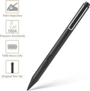 Stylus pen for Surface Microsoft Certified Stylus Pen 1024 Levels Pressure, Palm Rejection, HB Tip, with AAAA Battery, for Surface Pro X 7 6 5 4 3 Surface Laptop 3 2 1 Surface Book 2 1,Surface Go
