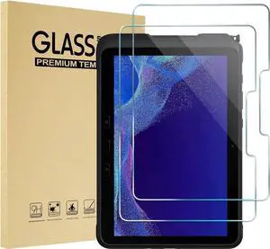 2 Pack Screen Protector for Samsung Galaxy Tab Active4 Pro 10.1 inch 2022 SM-T630/SM-T638 and Tab Active Pro 10.1 inch 2019 SM-T540/SM-T547, Anti-Scratch/HD/9H Hardness Tempered Glass Film