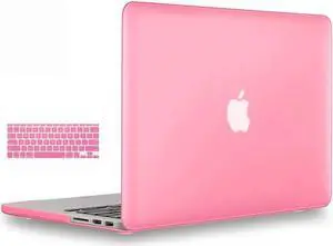 Macbook Pro 13 inch Retina Case Rubberized Hard Case for MacBook Pro 13.3" with Retina Display A1502 A1425 Shell Cover with Keyboard Skin Pink