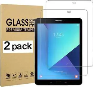 [2-Pack] Screen Protector for Samsung Galaxy Tab S3 9.7 inch 2017 Inch Model SM-T820/SM-T825/SM-T827 Tempered Glass Screen Protector Film, S-Pen Compatible,Scratch Resistant