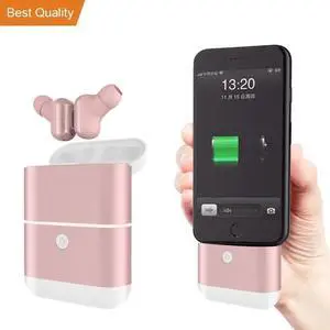 New Exclusive X2-TWS Binaural Detachable Wireless Earphones Mini In-Ear V4.2 Bluetooth Earbuds Sports Waterproof Headphones for iPhone Android Phones with Large Battery Charging Box Power Bank