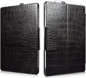 Surface Pro 4 Case Vintage Series Genuine Leather Folio Cover with Pen Holder Stand for Microsoft Surface Pro 4 2015 / Surface Pro 2017 Original Keyboard