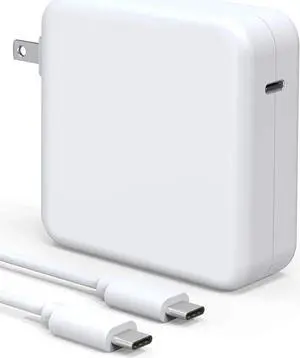 96W USB C Power Adapter, Compatible with MacBook Pro Charger 13 15 16 inch 2020 2019 2018 Works with USB C 96W 87W PD Power Charger, Included USB-C to USB-C Charge Cable - 6.6ft/2m