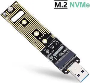to USB Adapter, M.2 SSD to Type A Card, No Cable Need, High Performance 10 Gbps USB 3.1 Gen 2 Bridge Chip, Use as Portable SSD, USB to M2 SSD Key M, Support Windows XP 7 8 10, MAC OS