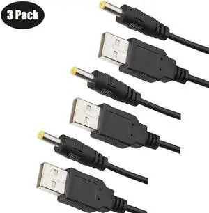 Werleo 3-Pack 3ft USB 2.0 A Type Male to DC 4.0x1.7mm DC 5V Power Plug Connector Cable usb to 5v power cable usb to dc power cable