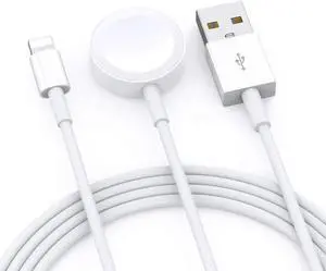 Apple Watch Charger iPhone Charging Cable 2 in 1 Charger Wireless Portable USB Charger Cord Compatible for Apple Watch Series SE/6/5/4/3/2/1 iPhone 12/11pro/XS/XR/8/7