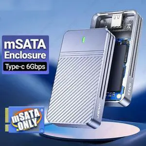 Weastlinks mSATA to USB 3.1 Gen2 10Gbps SSD Enclosure Adapter Case with Type C Port for mSATA Internal Solid State Drive Hard Drive