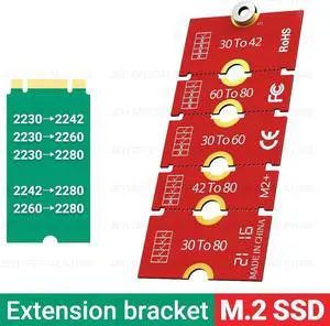 M.2 NGFF NVME SSD Extension Bracket Transfer 2230 2242 2260 2280 Length Extend Adapter Bracket Card Plate Change Long Size