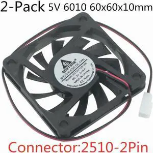 2PCS DC 5V 12V USB Fan 6cm 60mm 6010 60x60x10mm Ultrathin Brushless Axial Cooling Fan 6010 Fan 2510 3Pin USB Fan Grill Net
