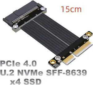 Riser U.2 Interface U2 To PCI-E 4.0 X4 SFF-8639 NVMe Solid State Transfer Extension Data Gen4.0 Cable 4 PCIe 4x Gold