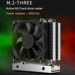 Weastlinks M.2-THREE M2 2280 Solid State Hard Disk Heat Sink with 6010 Fan SSD Radiator PCI-E 4.0/5.0 Aluminum Heatsink Cooling Thermal Pad