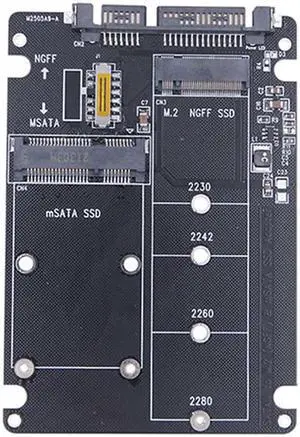 Weastlinks M.2/mSATA to SATA Adapter M.2 NGFF mSATA SSD to SATA3.0 2.5" Adapter mSATA/M2 SSD Converter Riser Board Card 6Gbps For PC Laptop