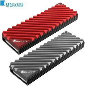M2-3 M.2 SSD HeatSink M.2 2280 NVMe Heat Disk Radiator Aluminum Heat Sink DissipationThermal Pad Black Red