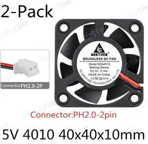 2PCS DC 5V 12V 24V Fan 4cm 40mm 4010 40x40x10mm Ultrathin Brushless Axial Cooling Fan 4010 USB Fan PH2.0 XH2.54