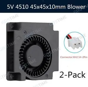 2PCS 4510 DC Blower Fan 5V 12V 24V 45x45x10mm Miniature Ultra-Thin Brushless Blower Fan Turbofan 45MM Cooler Cooling Fan Blower Fan