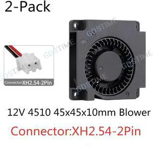 2PCS 4510 DC Blower Fan 5V 12V 24V 45x45x10mm Miniature Ultra-Thin Brushless Blower Fan Turbofan 45MM Cooler Cooling Fan Blower Fan