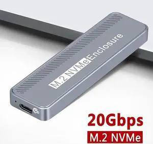 20Gbps M.2 NVME Enclosure USB 3.2 GEN 2X2 Type C NVME SSD Enclosure for 2230/2242/2260/2280 NVME SSD M/B+M Key External Case Box