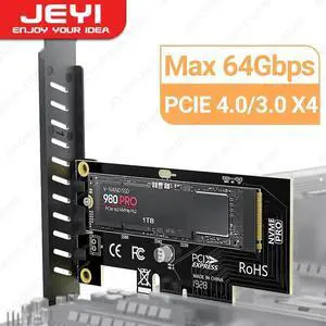 M.2 NVME SSD to PCIe 4.0 x1 x4 Adapter Card, 2280 SSD PCIE X1 X 4 Expansion Card for Desktop PC, PCI-E GEN4 16Gbps Full Speed SK1 SK4