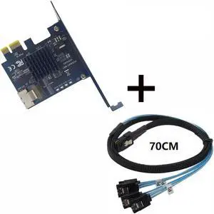 PCIE to Mini SAS SFF-8087 Expansion Card Support 4 Port SATA 3.0 6Gbps HDD SSD SFF8087 to PCI Express X1 Adapter SATA Controller