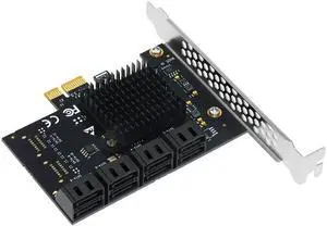 PCIe to SATA Expansion Card 8 Port SATA Multiplier PCI Express X1 Controller SATA 3 HDD SSD Adapter PCI E SATA3 Riser for Mining