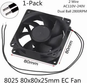 1Pcs EC Axial Fan 80mm 90mm PC Dual Ball Brushless Fan Cooler AC 110V 120V 220V 230V 240V Computer Case EC Fan 8025 9225