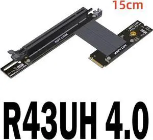 PCI-E 4.0 16x PCIe x16 Extender to M2 M.2 NVMe M-Key Riser Card Extension Cord Gen4.0 64Gbps with Sata Power Cable Gold
