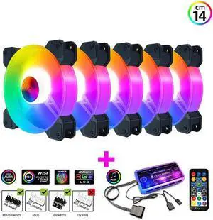 14cm ARGB Fan 140mm Case Fan with Music Controller Support AURA SYNC Computer Cooler Cooling RGB Case Fans 14cm 14cm ARGB Fan 140mm Case Fan with Music Controller Support AURA SYNC Computer Cooler Cooling RGB Case Fans 14cm