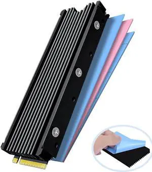 M.2 2280 SSD Heatsink Support PS5 PC NVME NGFF 2280 SSD Double-Sided Heat Sink Cooling with Thermal Silicone Pads Cooler N/A