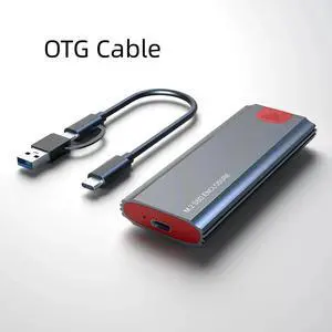 M.2 NVMe SSD Enclosure Adapter Tool Free Aluminum Case USB C 3.1 Gen 2 10Gbps to NVMe PCIe External Enclosure for M2 NVMe SSD Red