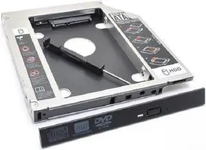 2nd HDD Caddy Bracket 12.7mm SATA 3 DVD Bay Adapter for 2.5'' 7/9/9.5/12.5mm SSD