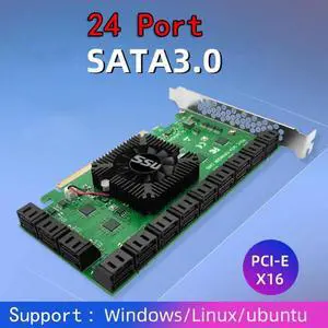 Chi a Mining Riser 24 Port SATA PCI Express X16 Controller SATA PCI-E Adapter PCIE SATA Add On Card PCIE to SATA3 Expansion Card