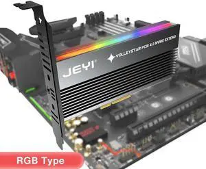 PCIE To NVMe Adapter With Aluminum Alloy Heatsink, M.2 RGB PCIe 4.0 Card With 1/2U Low Standard Profile Bracket