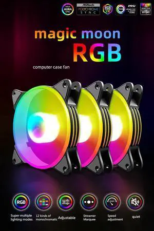 120mm Case Fan Cooler PC Air 12cm Cooling Fans 6PIN RGB Radiator 12V Mute Computer ARGB Aura Sync